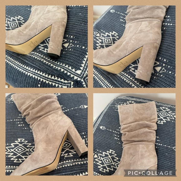 MARC FISHER Gromer Suede Slouched Mid Calf Boots Taupe size 7.5 women’s - Picture 5 of 6